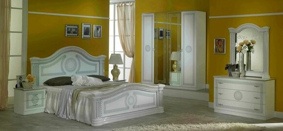 Design Schlafzimmer 3tlg. Bett 2x Nachttisch Klassischer Luxus Betten Set Möbel