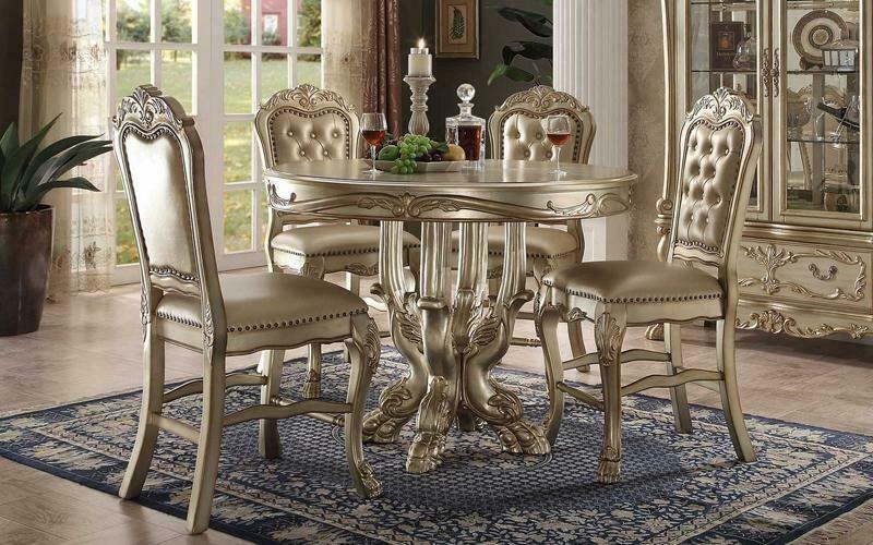 Klassischer Esstisch Tisch Holz Esszimmer Garnitur 4x Stuhl Set Stühle 5 tlg.Set