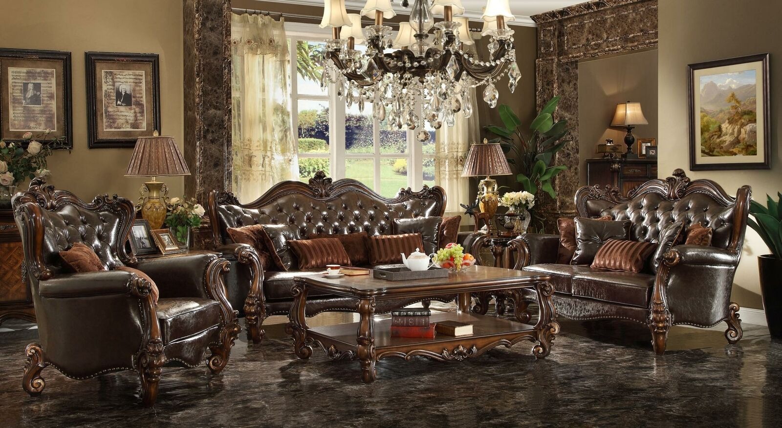 Sofa Wohnlandschaft Sofas Couch Polster Garnitur Chesterfield Dreisitzer Barock