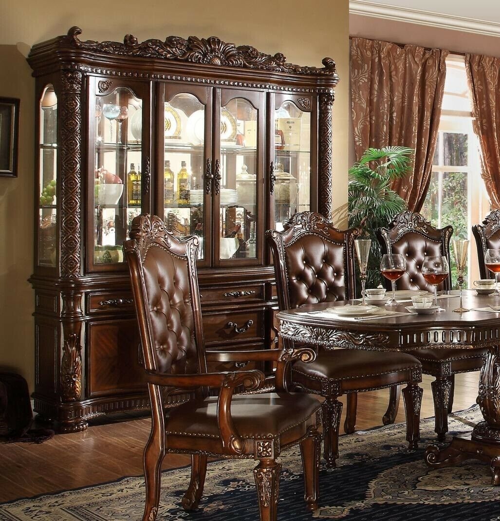 Vitrinen Glas Bar Schrank Haus Barock Schränke Wand Regal Holz Vitrine Möbel neu