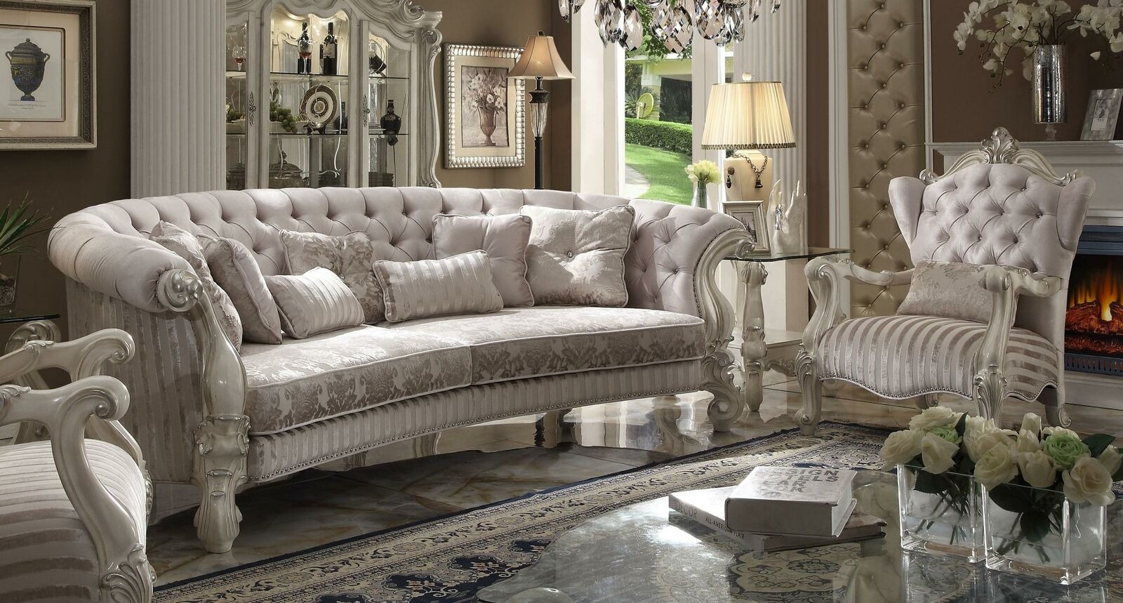 Big Sofa Couch Polster Garnitur 4+1 Sitzer Textil Sofas Couchen Chesterfield neu