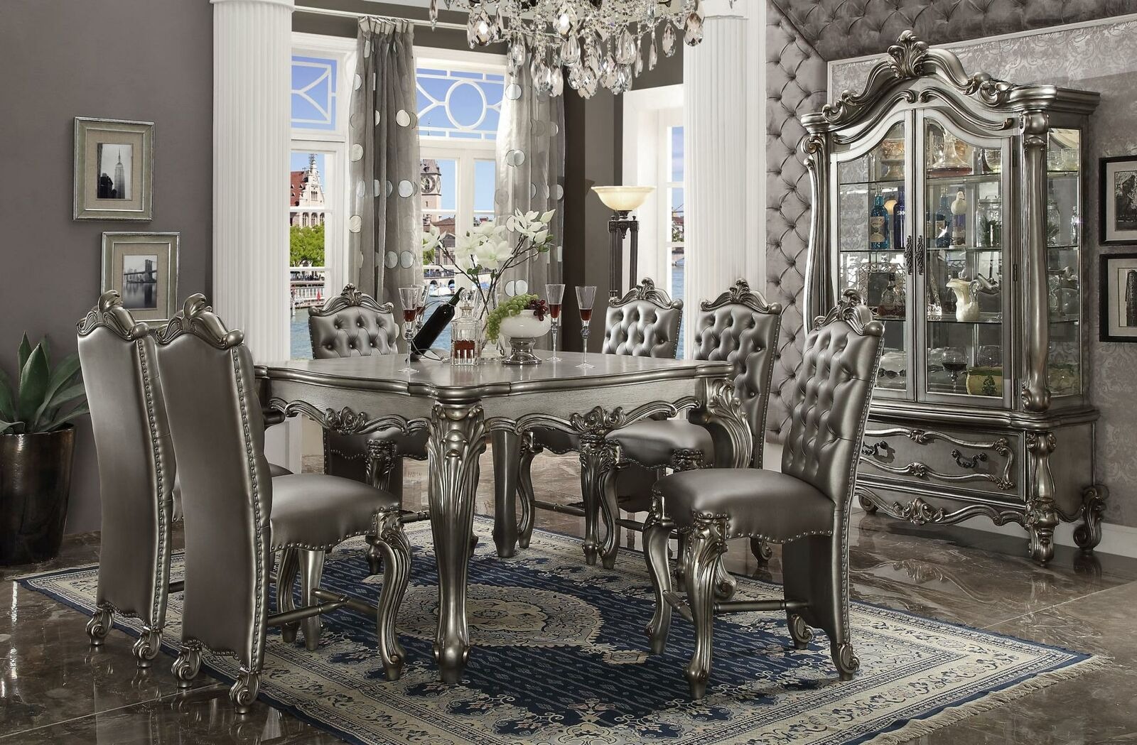 Esstisch 6 x Stühlen Esszimmer Set Essgruppe Holz Tisch 7tlg. Gruppe Garnitur