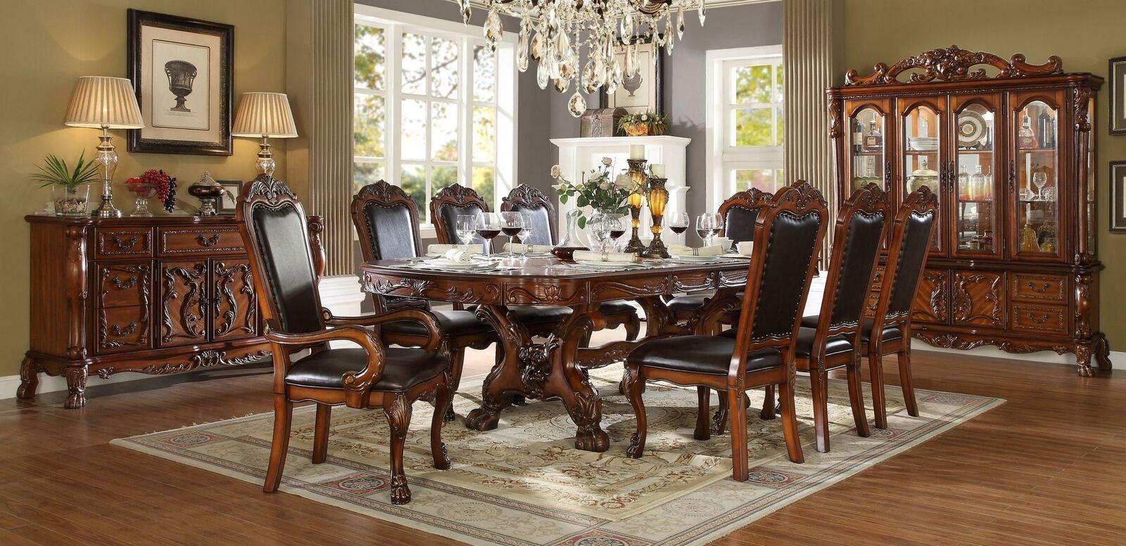 Möbel Tisch 6x Stuhl Sets Esszimmer Garnitur Holz Komplett Barock Rokoko Gruppe
