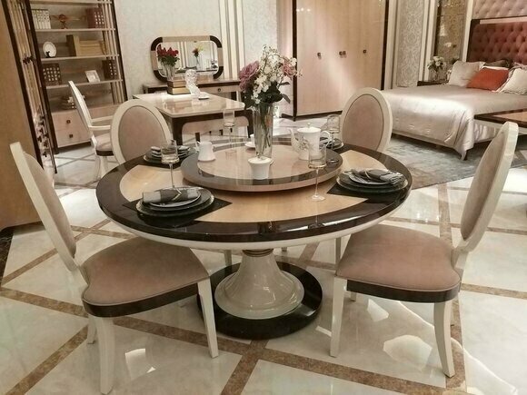 Modern Esstisch Tisch Holz Esszimmer Garnitur 4x Stuhl Set Stühle 5 tlg Set neu