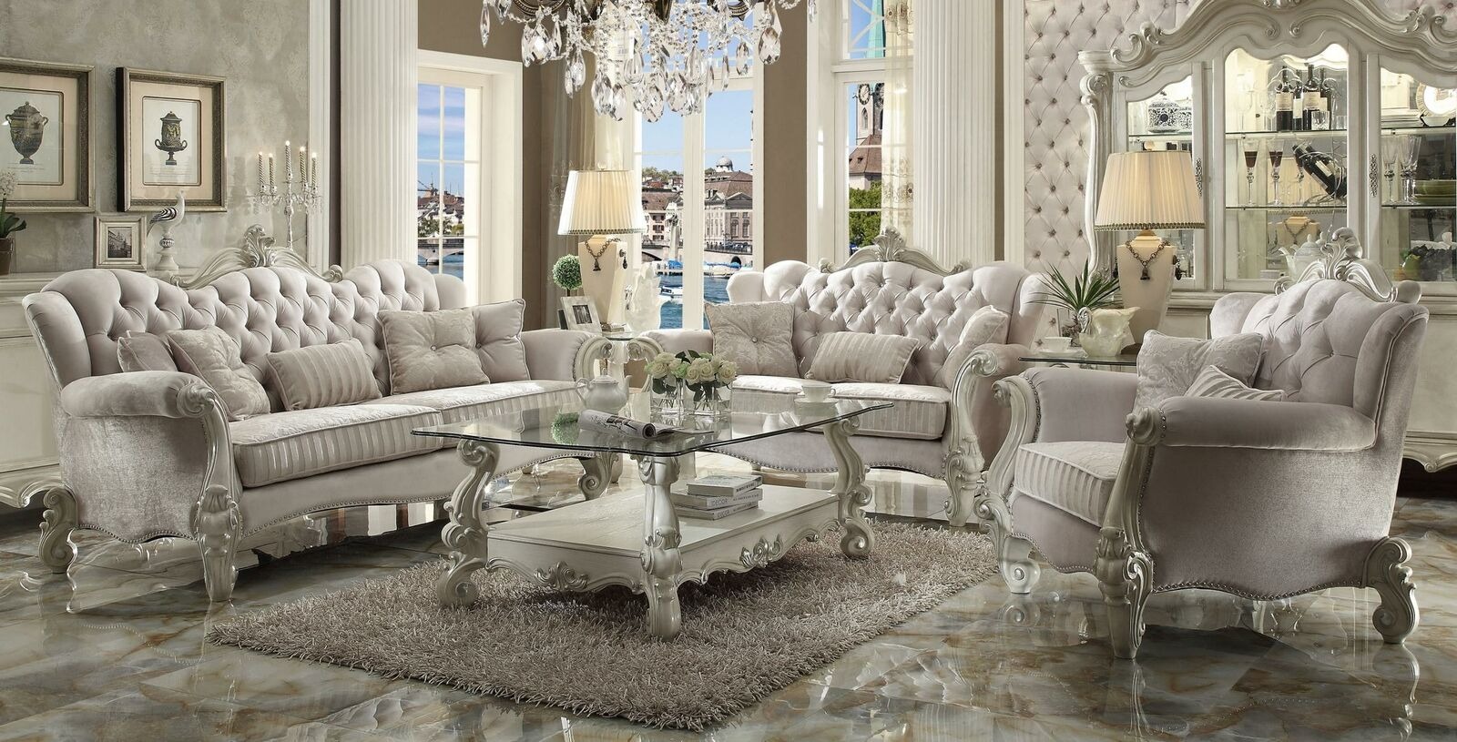 Chesterfield Sofagarnitur 3+2 Sitzer Set Design Sofa Polster Couchen Couch Luxus