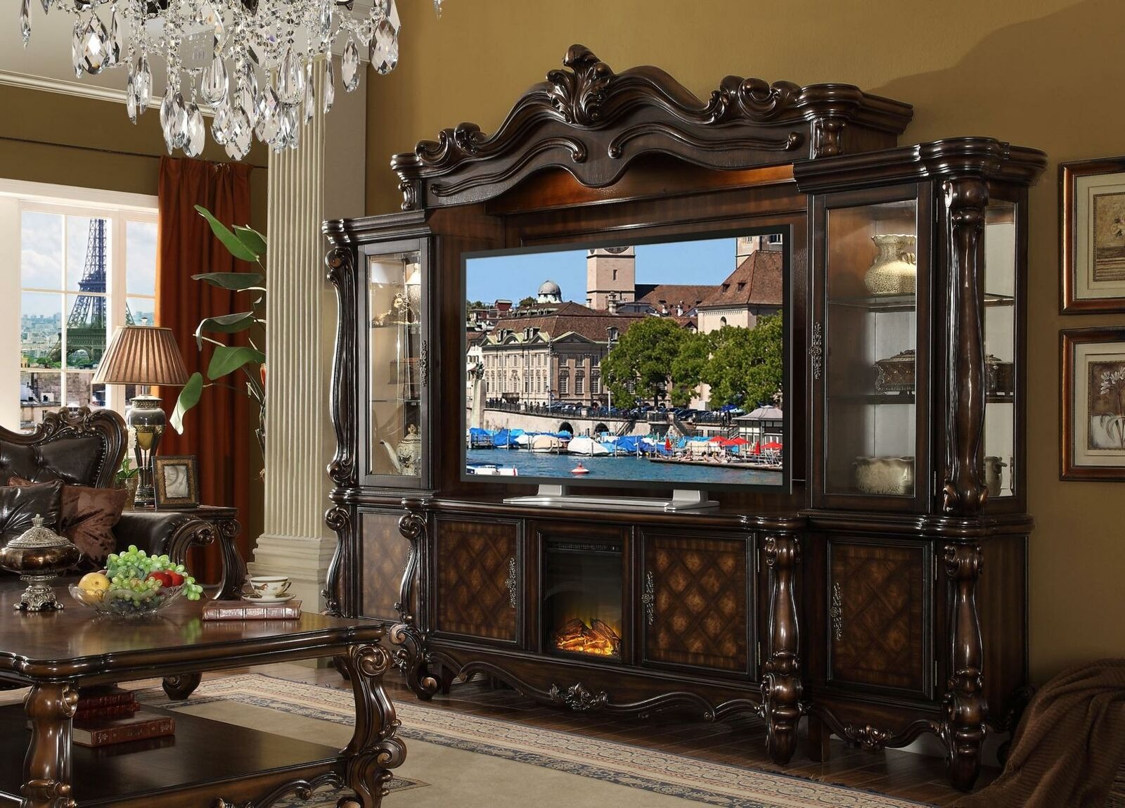Designer Wohnzimmer TV Anbauwand Medienwand Fernsehwand Fernsehschrank Wohnwand