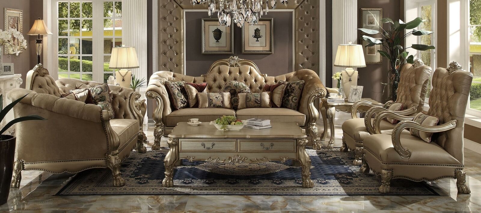 Sofagarnitur 3+2+1 Sitzer Set Sofa Polster Couchen Couch Luxus Chesterfield neu