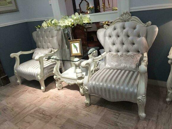 Sessel Club Lounge Designer Lehn Stuhl Sofa 1 Sitzer Fernseh Neu Polster Barock