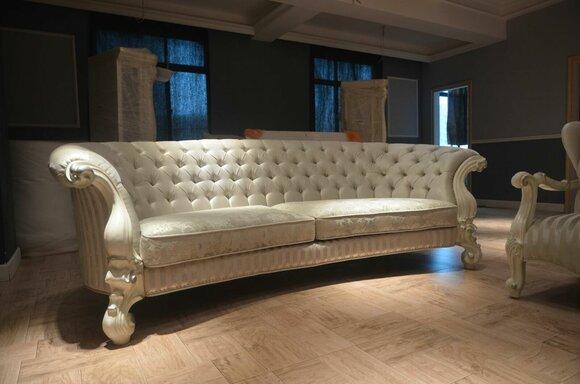 Sofa 4 Sitzer Couch design Chesterfield Polster Sitz Garnitur Leder Textil Neu