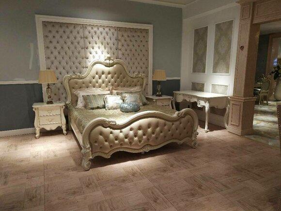 Luxus Chesterfield Betten Königliches Leder Bett Palast Hotel Doppelbett 180x200