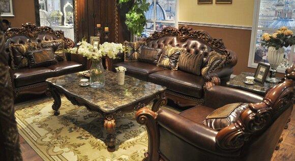 Sofagarnitur 3+2+1 Sitzer Wohnlandschaft Sofa Couch Polster Garnitur Barock 3tlg