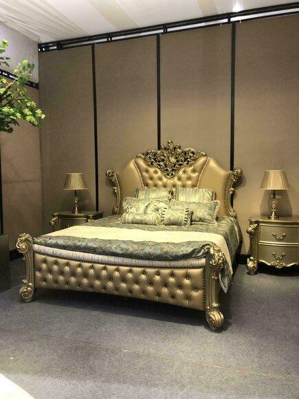 Schlafzimmer 3 tlg. Set Bett 2x Nachttisch Konsole Betten Doppel Luxus Polster