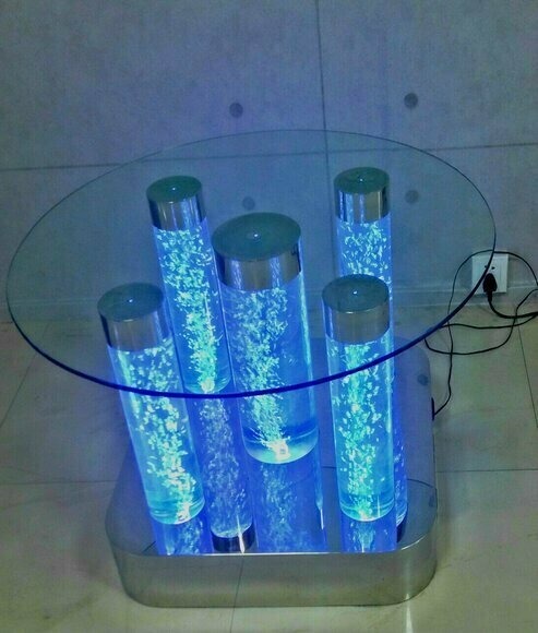 Water Design Tisch Couchtisch Wasser Säulen Säule Sofa Tische LED Beleuchtet Neu