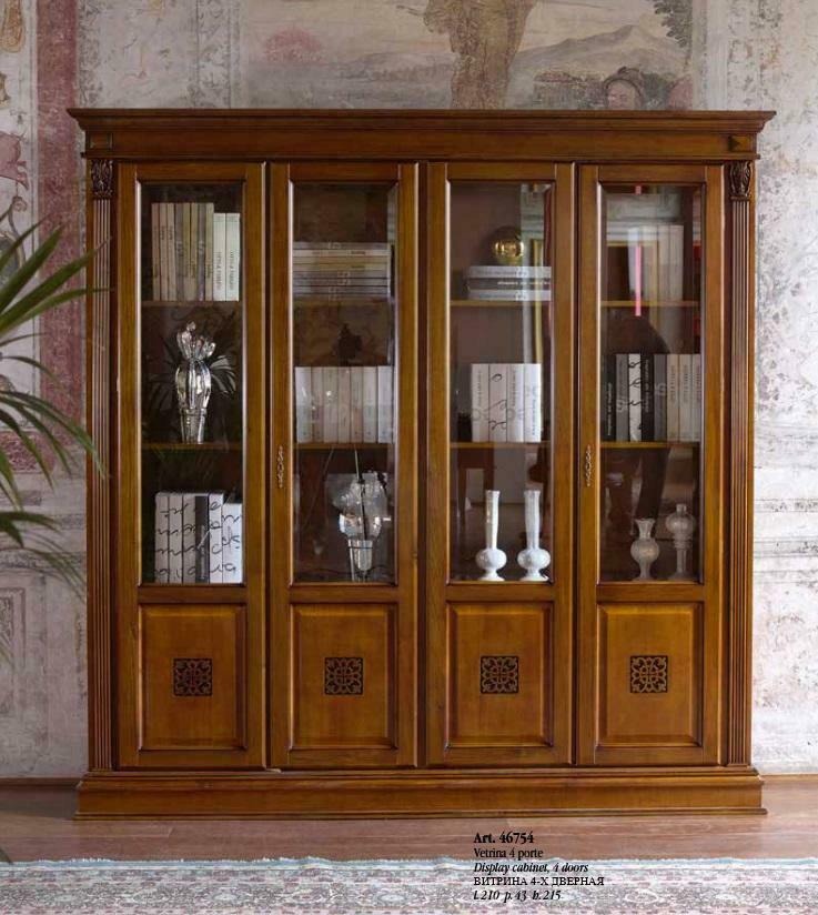 Vitrine Schrank Vitrinen Wohnzimmer Schau Schränke Design Barock Rokoko Holz neu