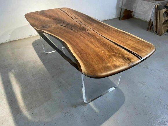 Couchtisch River Tisch Echtes Holz Flusstisch Massiv Epoxidharz Tische 140x60