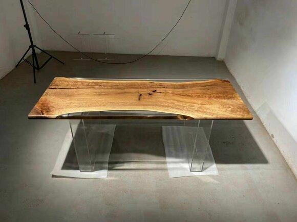 River Tisch Epoxidharz Couchtisch Massiv Tische 120x60 Flusstisch Echtes Holz