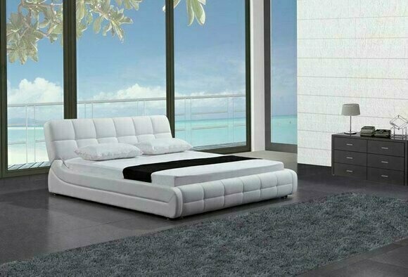 Modernes Bett Betten Polster Doppel Ehe Hotel Luxus Leder Designer Schlafzimmer
