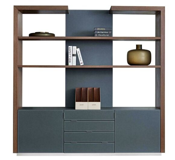 XXL Büro Bücherschrank Aktenschrank Luxus Möbel Modern Schrank Schränke Leder