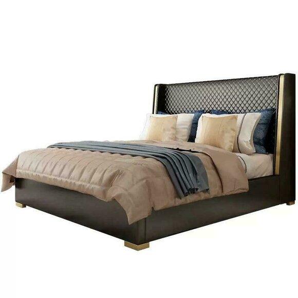 Bett Polster Design Luxus Doppel Hotel Betten Ehe Schlaf Zimmer Leder 180x200cm