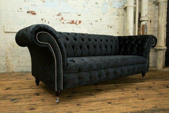 Sofa Chesterfield Original Polster Couch Microfaser Sofas Couchen Neu Webstoff