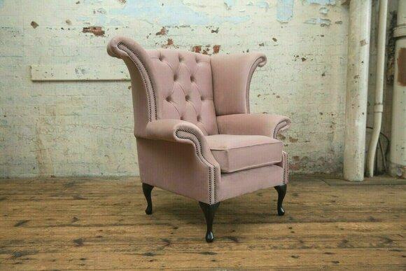 Ohrensessel Chesterfield Sofa Couch Polster 1 Sitzer Sessel Sofas Textil Rosa