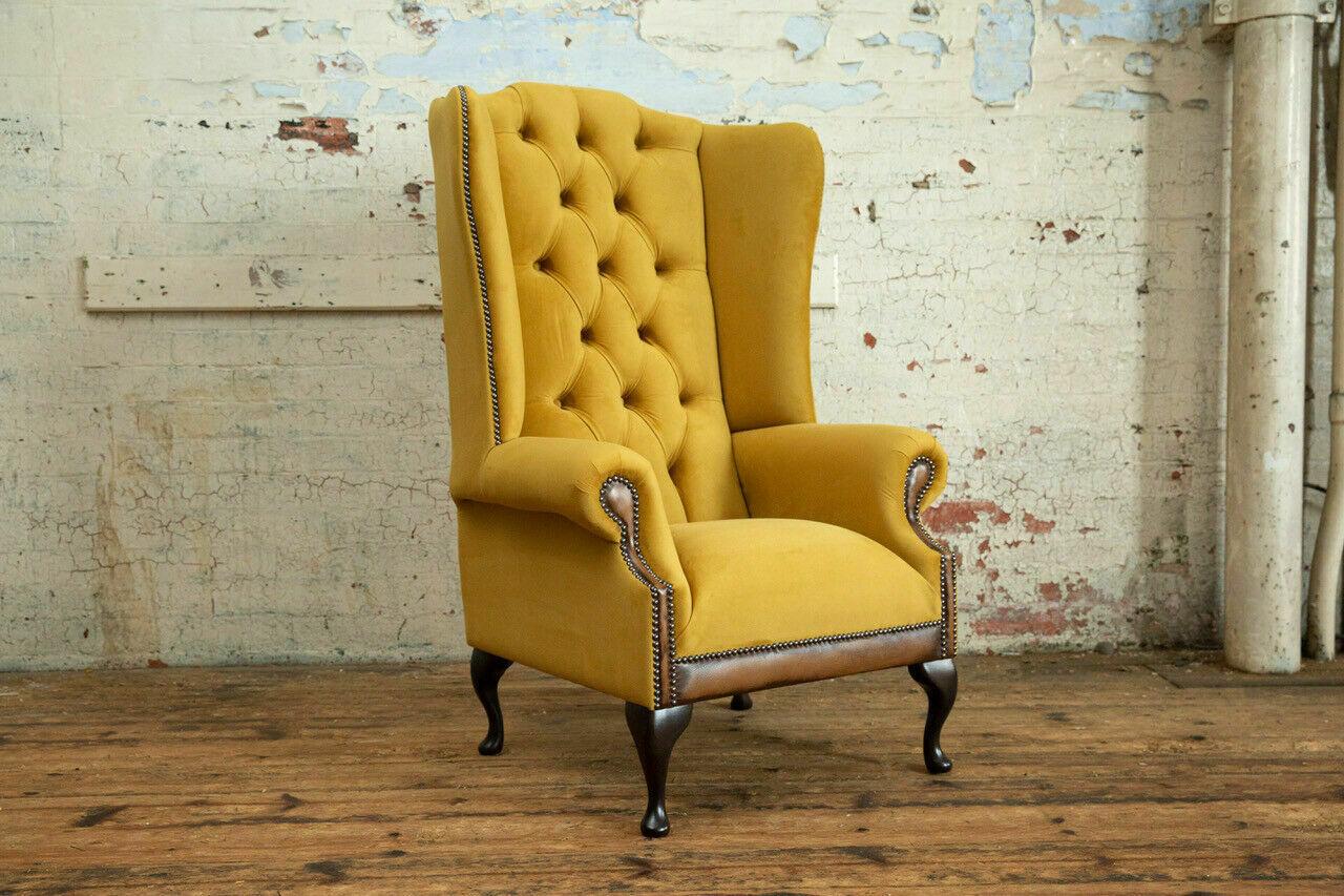 Design Chesterfield Sessel 1 Sitzer Couch Polster Luxus Klassische Textil Sofas