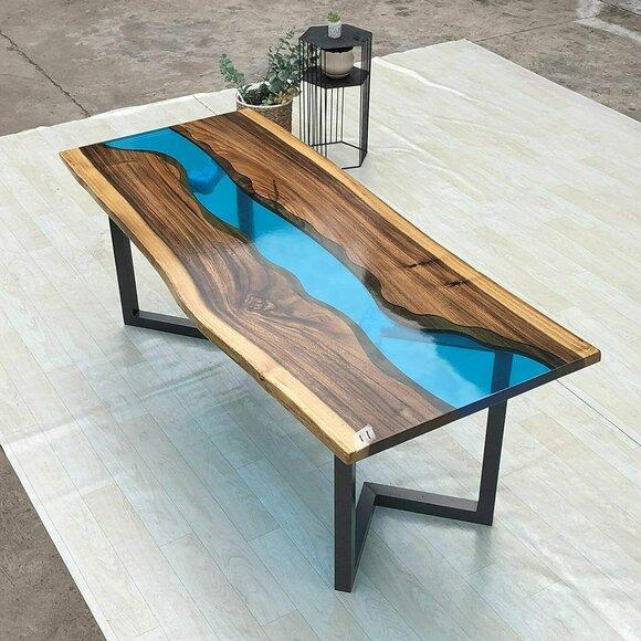 Beistelltisch Epoxid Harz Tisch Couchtisch Handgefertigter Couchtisch 120x60cm