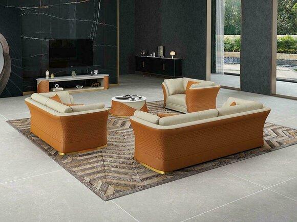 Dreisitzer Italienische Stil Möbel Sofa 3 Sitzer Modernes Sofa Ledersofa Couch