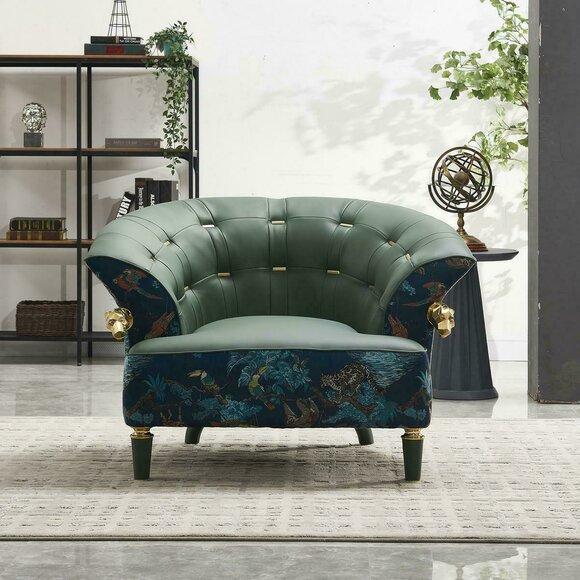 Textil Sofa Couch Polster Einsitzer Designer Stil Möbel Moderne Wohnzimmer Neu
