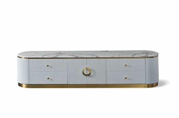 Luxus Design Kommode Anrichte Side Lowboard Schrank Wohn Zimmer Sideboards 200cm