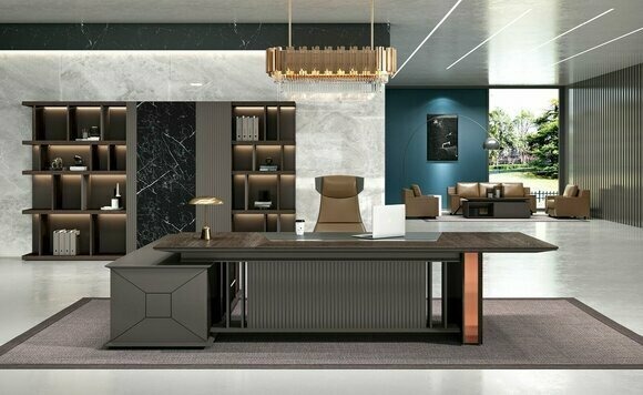 Eckschreibtisch Büro Einrichtung Chef Zimmer Möbel Design Schreibtische Möbel