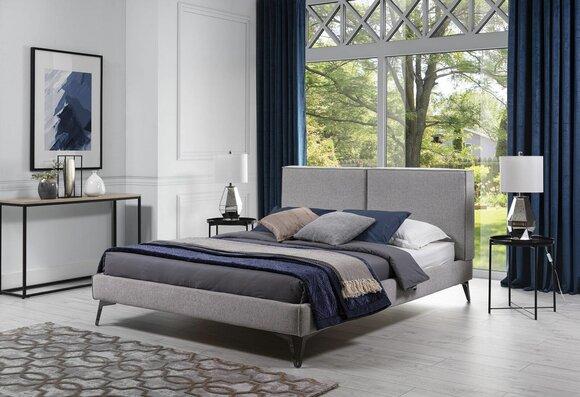 Luxus Leder Textil Bett Polster Betten Doppel Modernes Ehe 140/160/180 Neu
