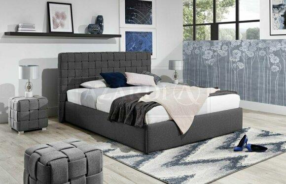 Graue Betten Schlafzimmer Textil Ehe Doppel Bett Bettgestell Hotel Luxus Möbel