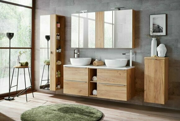 Design Badezimmermöbel Bad 8-teiliges Set Garnitur Schrank Waschbecken