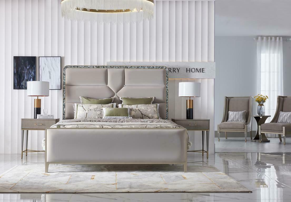 Luxus Bett Schlafzimmer Möbel 2x Nachttisch Set Betten dubai hotel 3tlg Komplett