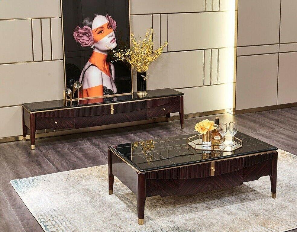 Couchtisch Holz Tisch Beistell Sofa Couch Tische Marmor Wohnzimmer Design Möbel