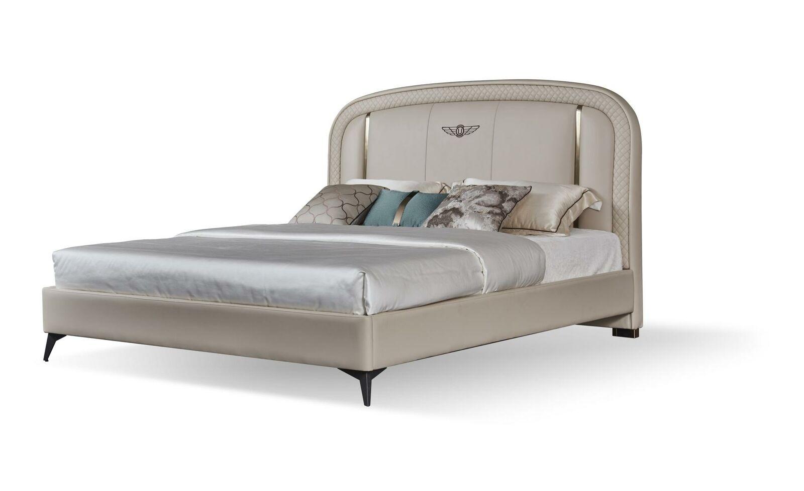 Bett Polster Design Luxus Doppel Hotel Betten 180x200cm Schlaf Zimmer Leder Neu