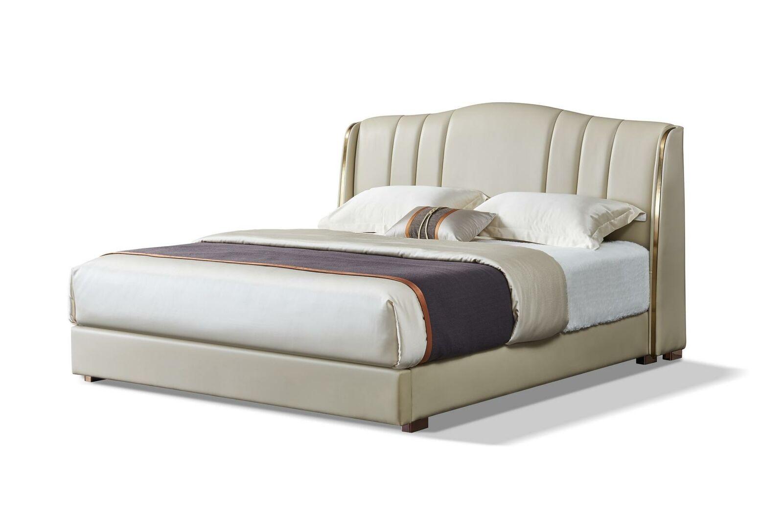 Polsterbett Doppelbett Designer Bett Ehebett Schlafzimmer Lederbett Neu Betten