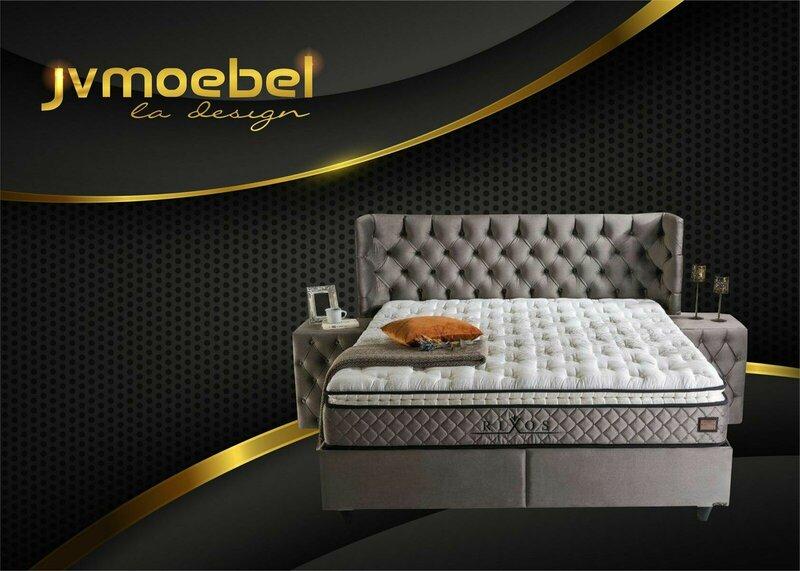Bettgestell Stoff Möbel Luxus Modern Betten Bett Textil Schlafzimmer Design Neu