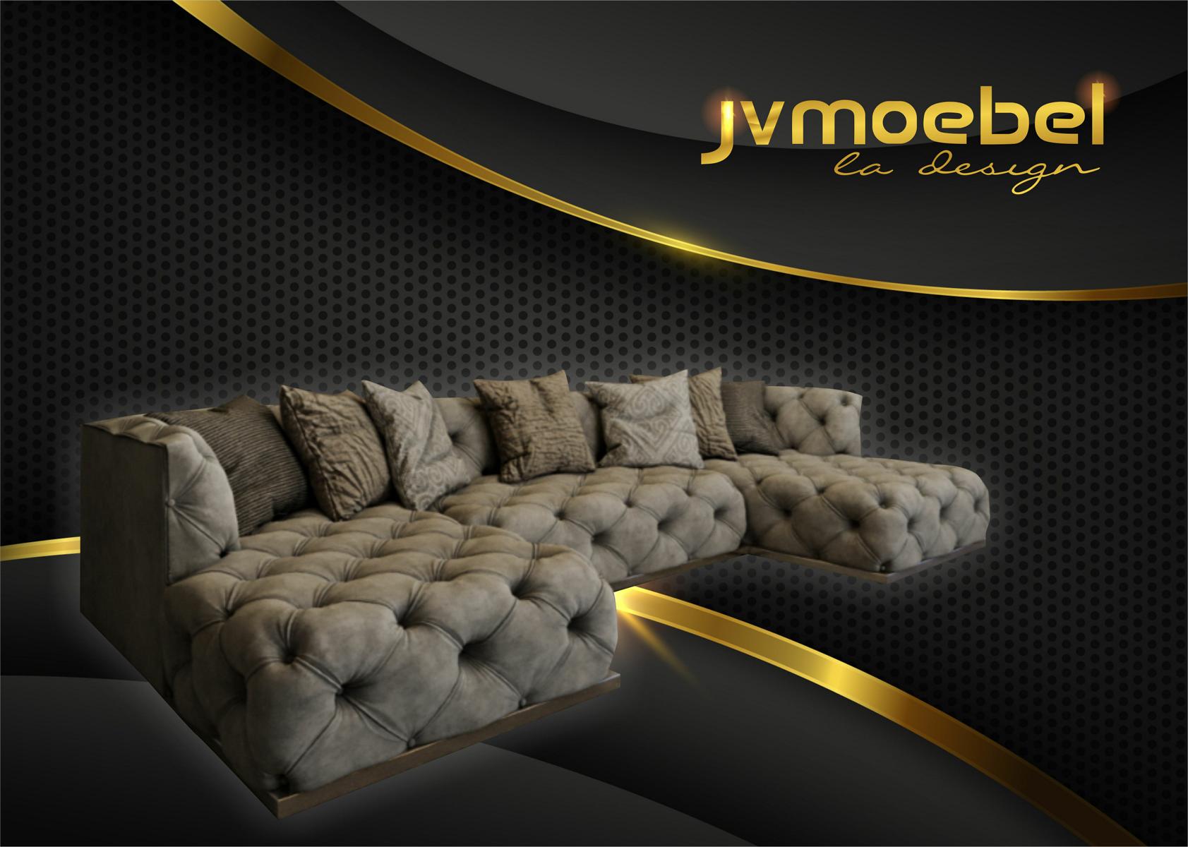 Ecksofa Sofa Couch Polster Garnirtur U Form Couchen Chesterfield Möbel