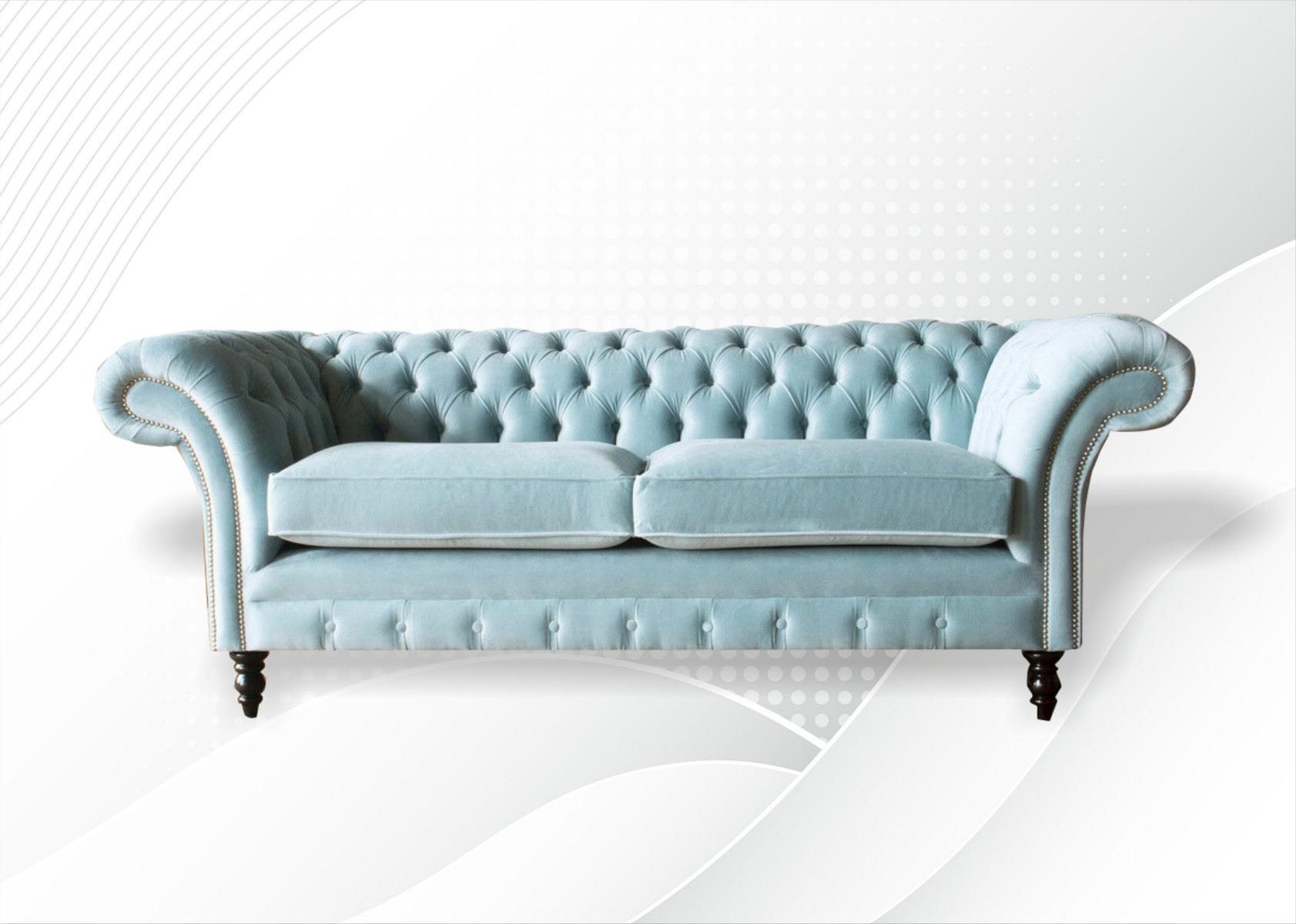 Chesterfield Couch Polster Leder Sofa 3 Sitzer Klassische Couchen Berto