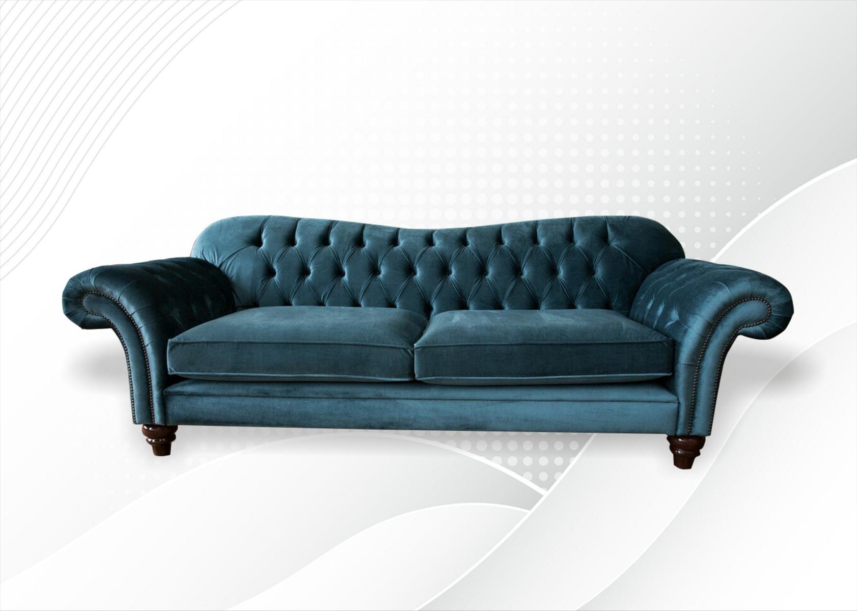 Sofa Luxus Textil Chesterfield Couch Sofas Polster Big 3 Sitzer Garnitur Design