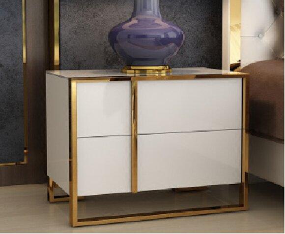 Design Nacht Tisch Konsole Metall Glanz Tische Konsolen Schlaf Zimmer Sofort