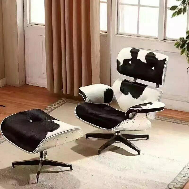 Kuh Fell sessel ledersofa Sessel lounge club stuhl designer drehstuhl mit hocker
