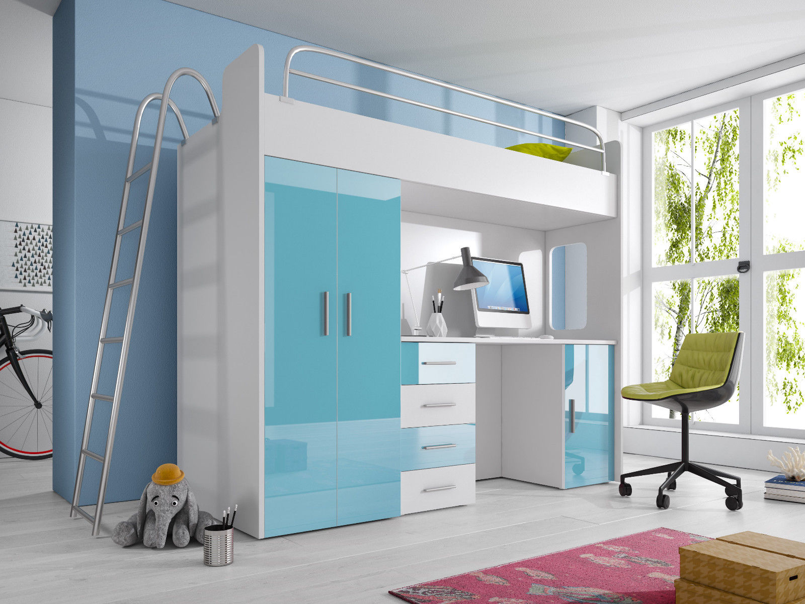 Holz Etagen Hoch Bett Doppel Betten Doppelstockbett Kinder Jugend Zimmer Sofort