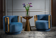 Sessel Blau Luxus Stoff Textil Wohnzimmer Neu Kreative Modern Design Möbel Neu