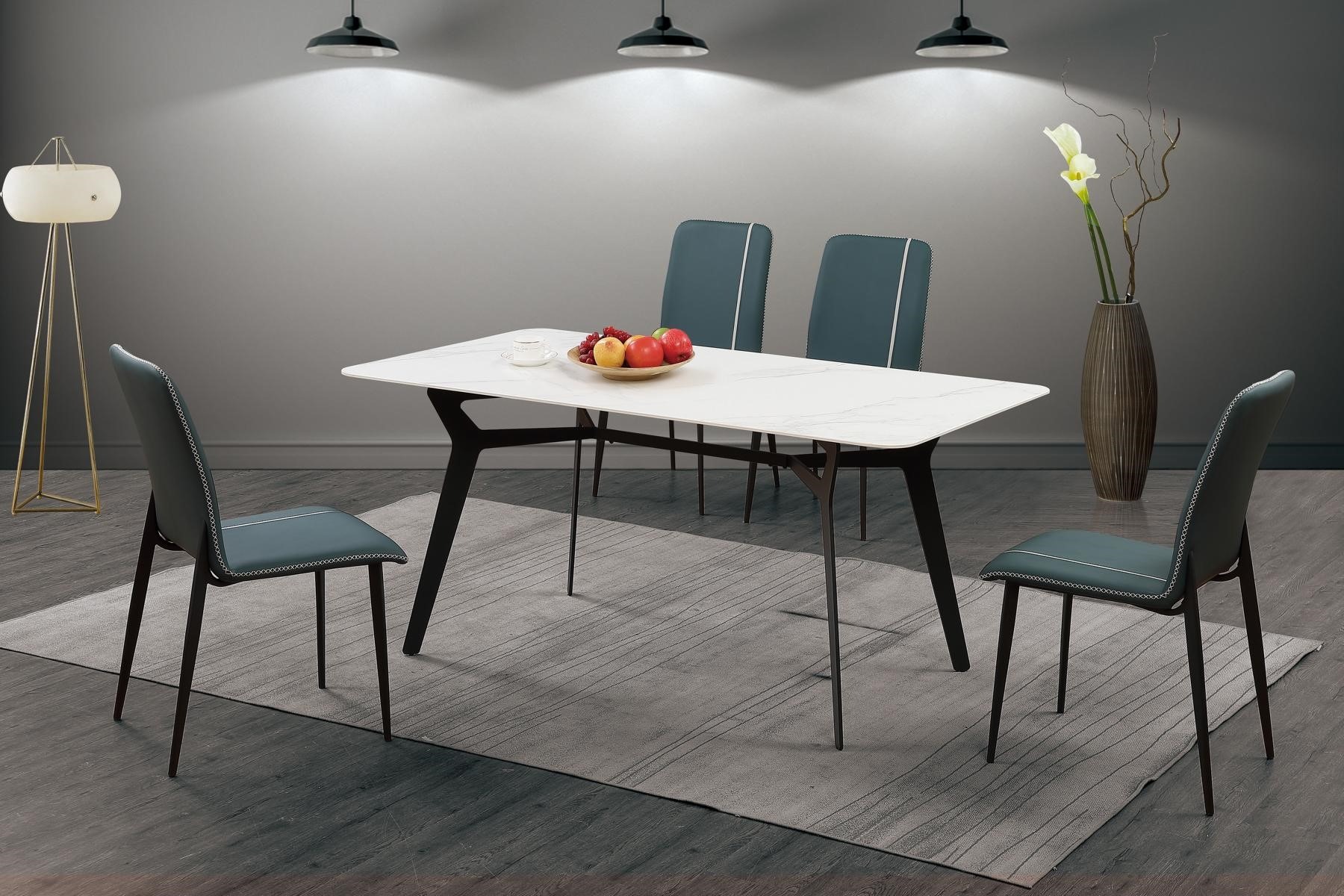 Tisch Luxus Tische Esszimmer Möbel Komplette Garnitur 5 tlg. Set Gruppe 180x90.
