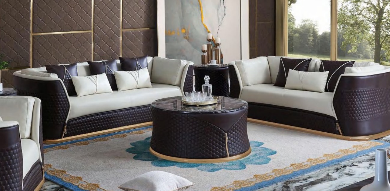 Couch Tisch Kaffee Beistell Design Modern Rund Wohnzimmer Runde Tische Leder Neu