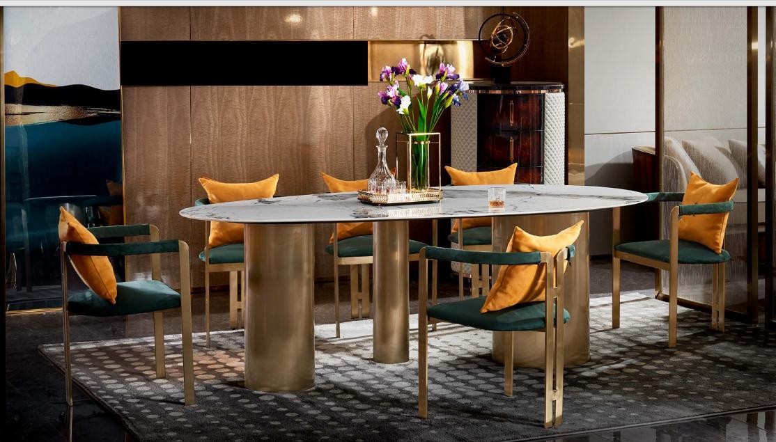 Esstisch 6 Stühle Modern Design Möbel Luxus Esszimmer Tisch Stuhl Gruppe 7tlg