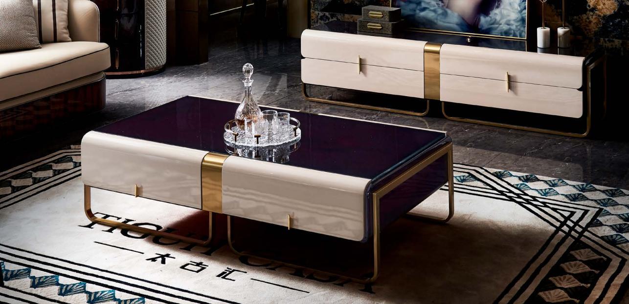 Couchtisch Sofa Beistelltisch Luxus Holz Wohnzimmer Edelstahl Modern Möbel neu